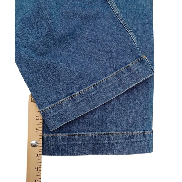 Pilcro Jeans Womens 28 Blue Denim High Rise Wide Leg Crop Stretch Made In Turkey - Picture 11 of 11